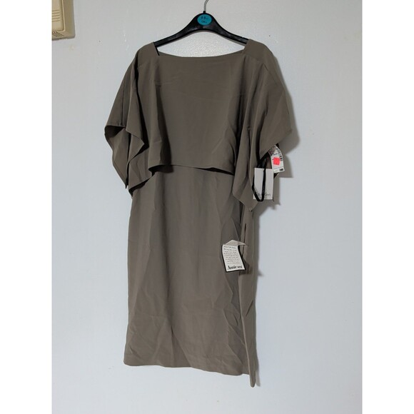 Calvin Klein Midi Dress Size  4 Gray, Career Office Layered Short Sleeve Top New - Picture 1 of 11